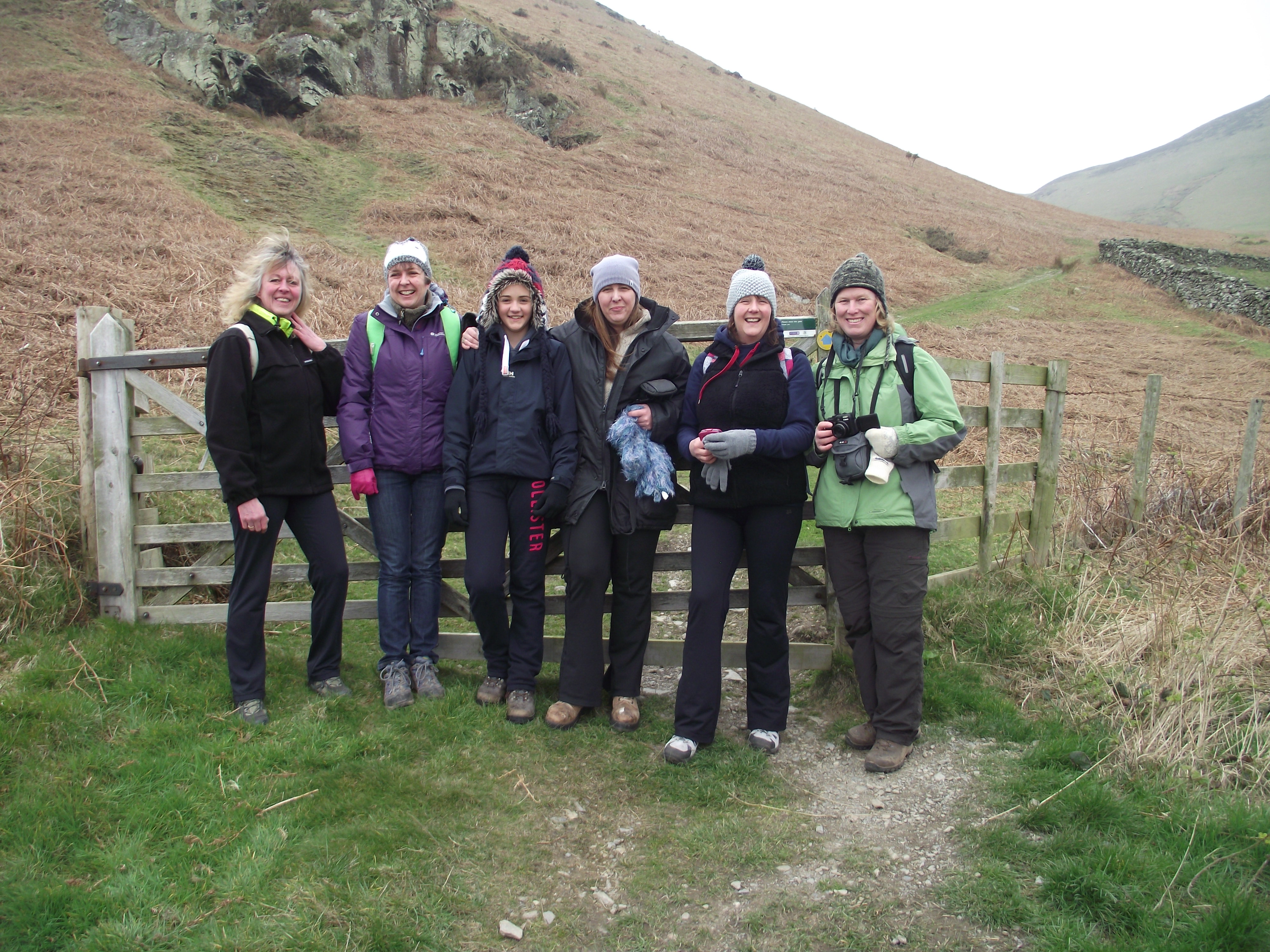 The start of our climb - Liz, Rachel, Katherine, Me, Jane & Cally